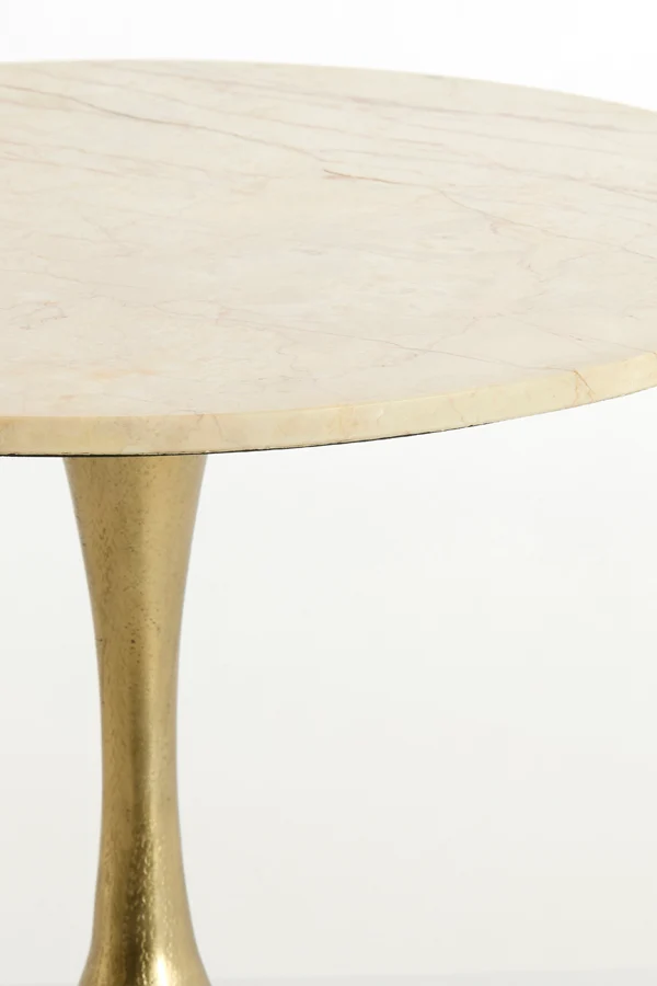 Side table 48x53 cm TOMAR sand-pink marble+light gold