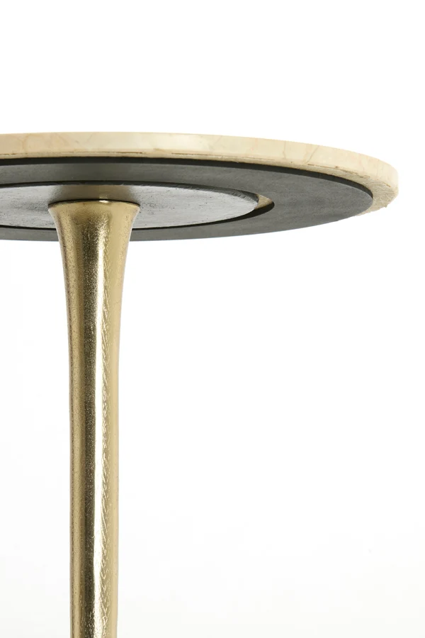 Side table 48x53 cm TOMAR sand-pink marble+light gold