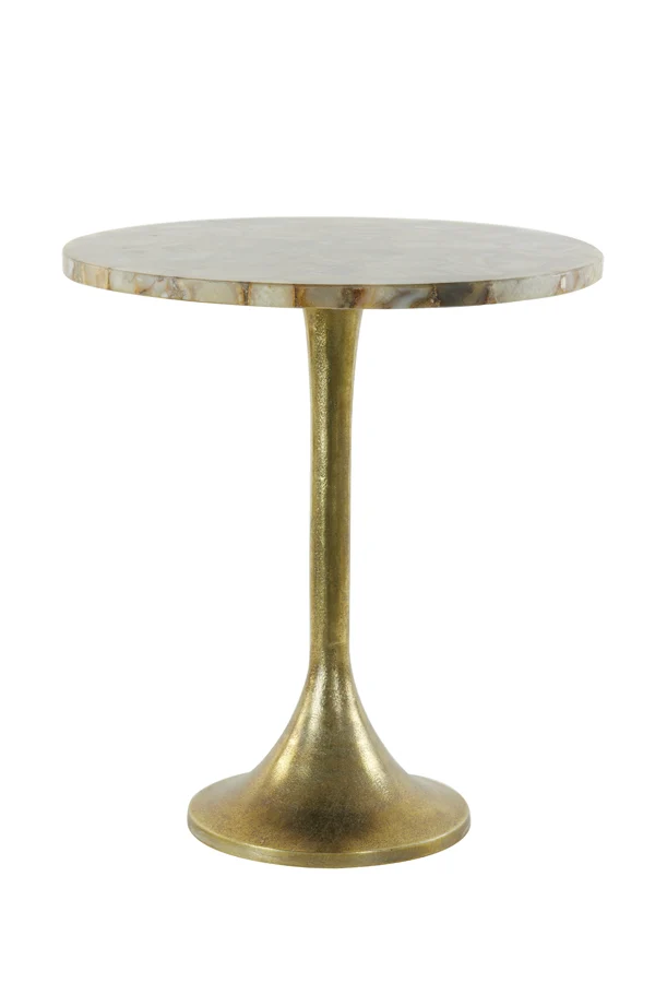 Side table 48x53 cm RICKERD yellow marble+antique bronze