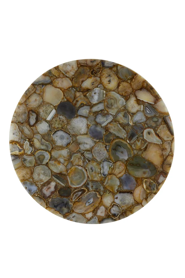 Side table 48x53 cm RICKERD yellow marble+antique bronze