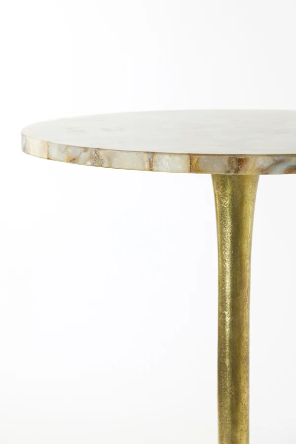 Side table 48x53 cm RICKERD yellow marble+antique bronze