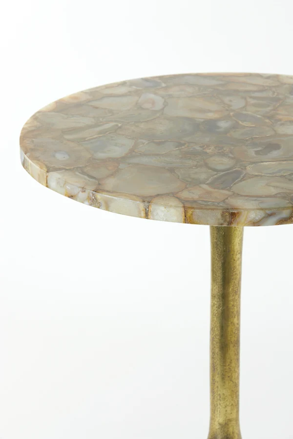 Side table 48x53 cm RICKERD yellow marble+antique bronze