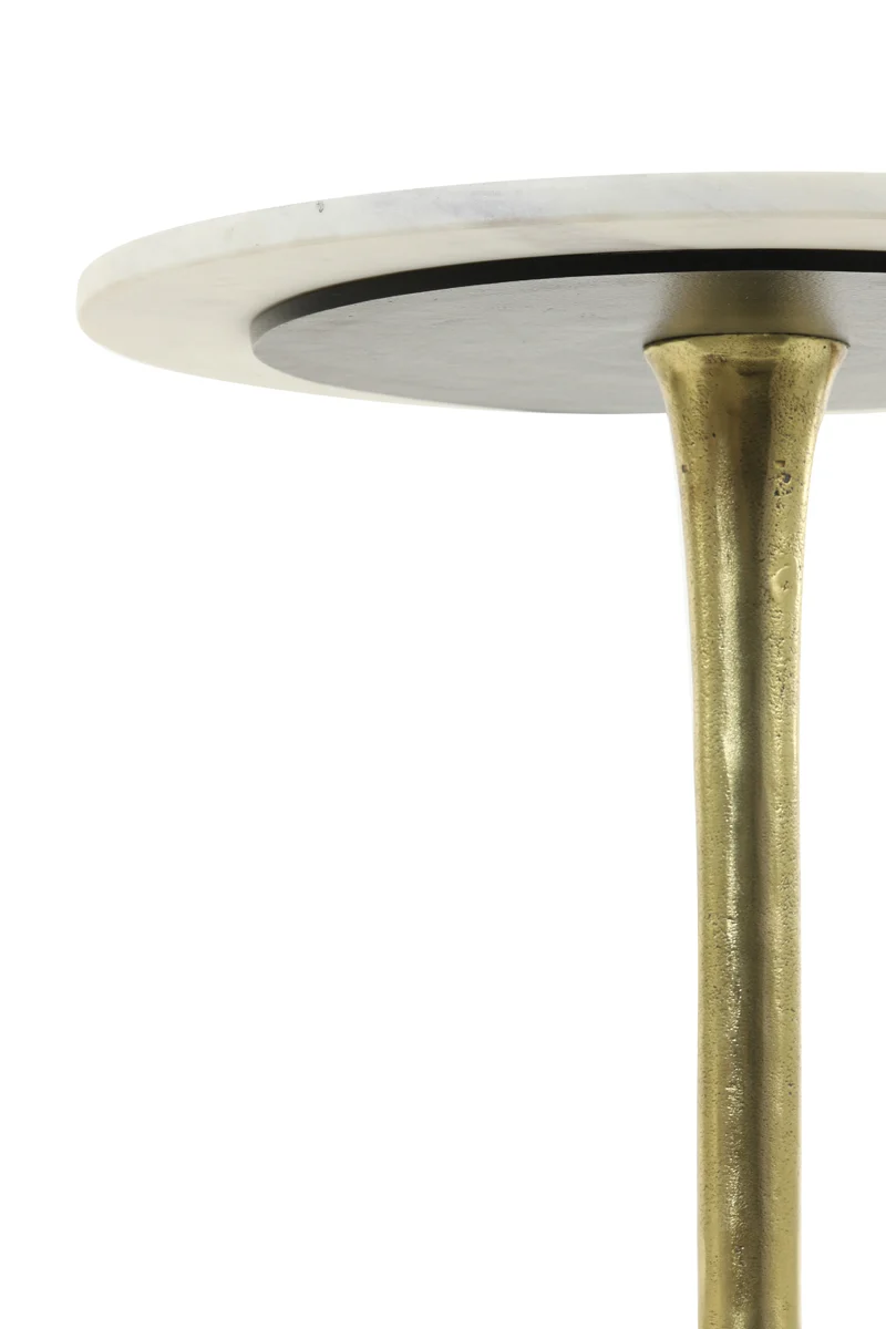 Side table 48x53 cm RICKERD white marble+antique bronze