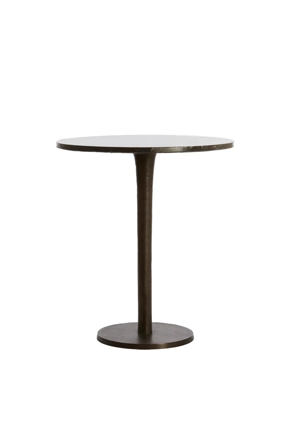 Side table 48x53 cm PAZO dark brown marble+dark brown