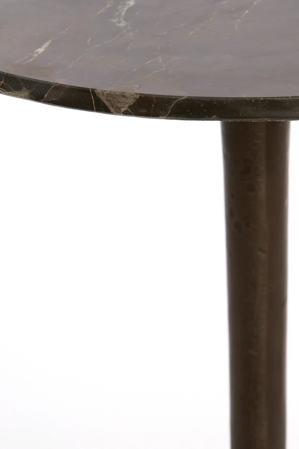 Side table 48x53 cm PAZO dark brown marble+dark brown