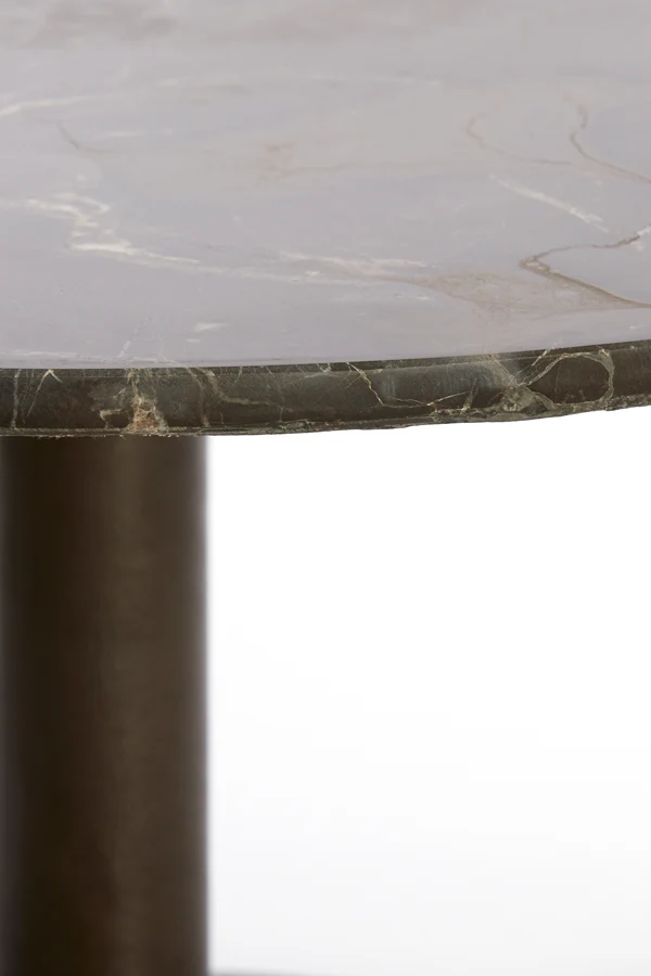 Side table 48x53 cm PAZO dark brown marble+dark brown