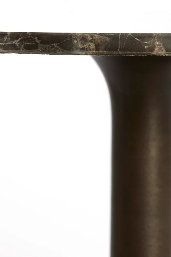 Side table 48x53 cm PAZO dark brown marble+dark brown