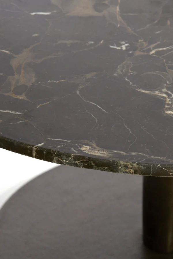 Side table 48x53 cm PAZO dark brown marble+dark brown