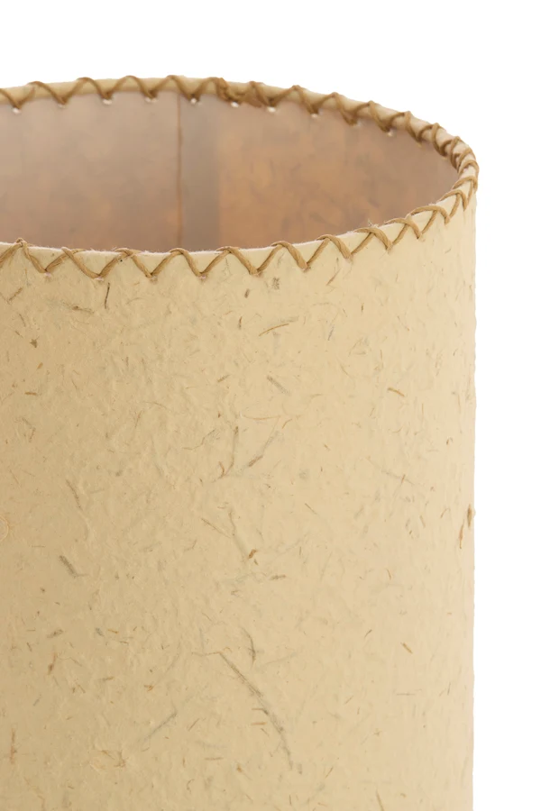 Table lamp 13x40 cm TIO paper beige+rattan dark brown