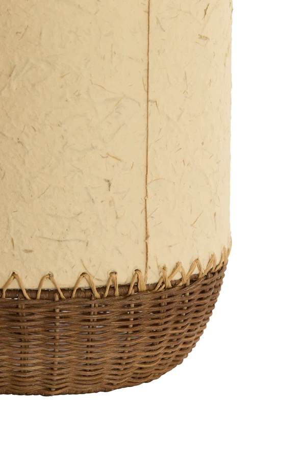 Table lamp 13x40 cm TIO paper beige+rattan dark brown