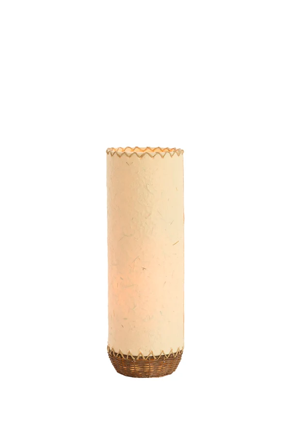Table lamp 13x40 cm TIO paper beige+rattan dark brown
