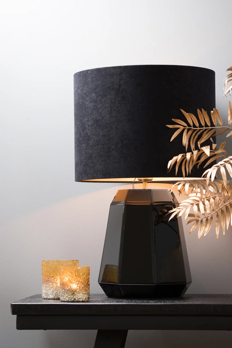 Shade cylinder 40-40-30 cm VELOURS black-taupe