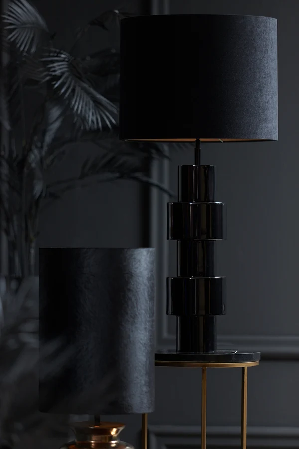 Shade cylinder 40-40-30 cm VELOURS black-taupe