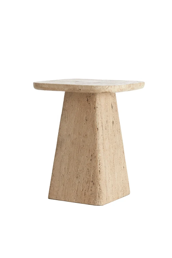 Side table 40x40x49 cm KEPAMI travertine sand