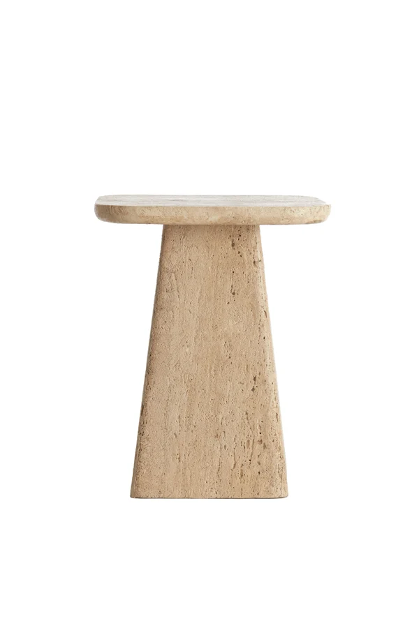 Side table 40x40x49 cm KEPAMI travertine sand