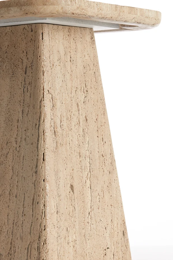 Side table 40x40x49 cm KEPAMI travertine sand