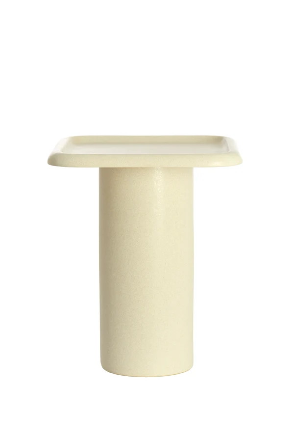 Side table 40x40x48 cm LUARCA ceramics matt cream