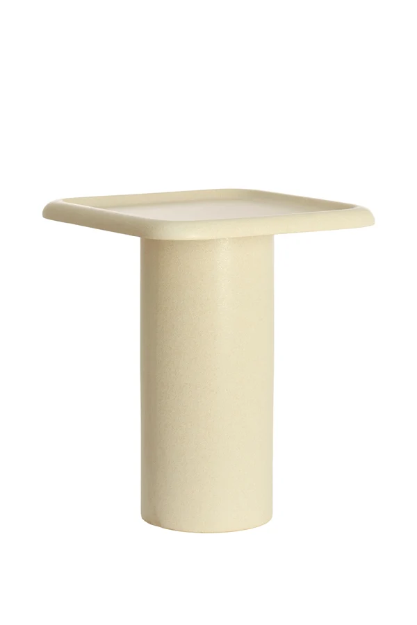 Side table 40x40x48 cm LUARCA ceramics matt cream