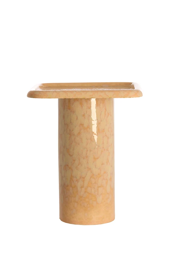 Side table 40x40x48 cm LUARCA ceramics light peach