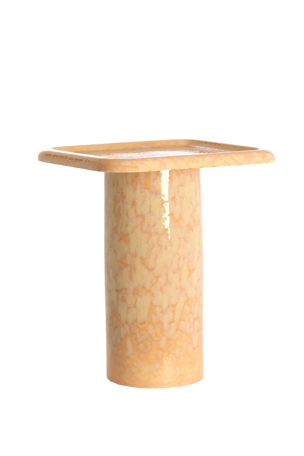 Side table 40x40x48 cm LUARCA ceramics light peach