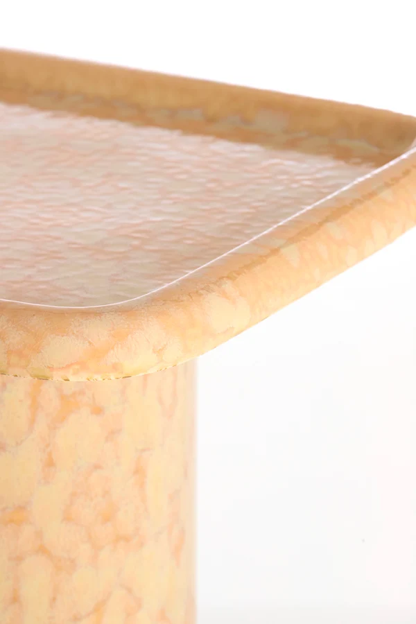 Side table 40x40x48 cm LUARCA ceramics light peach