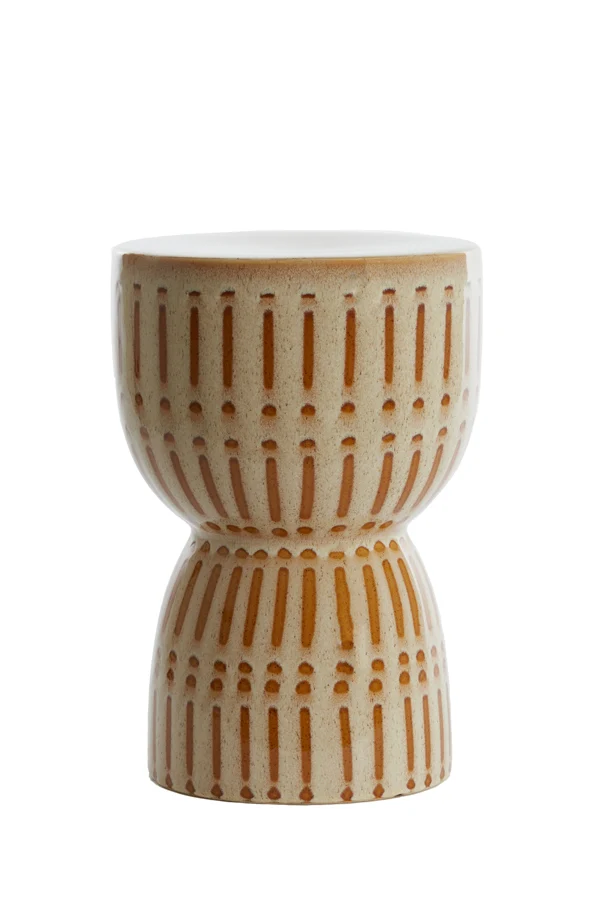 Side table 28,5x42 cm FINCA ceramics shiny cream+brown
