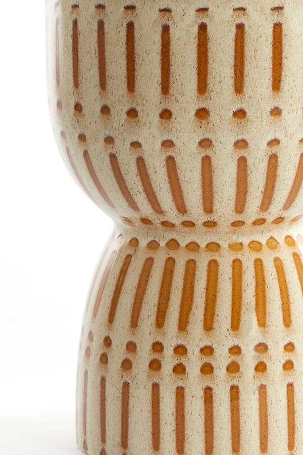 Side table 28,5x42 cm FINCA ceramics shiny cream+brown