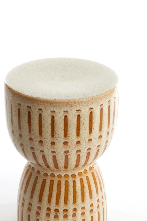 Side table 28,5x42 cm FINCA ceramics shiny cream+brown