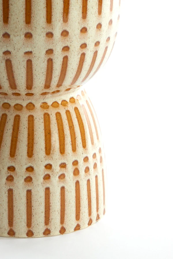 Side table 28,5x42 cm FINCA ceramics shiny cream+brown