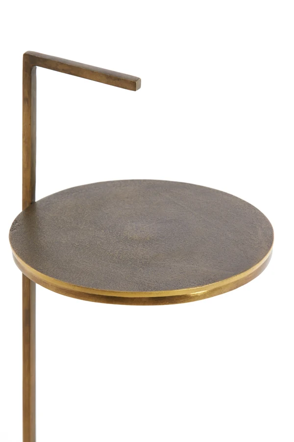 Side table 26x76 cm LEDA travertine sand+dark brown-bronze