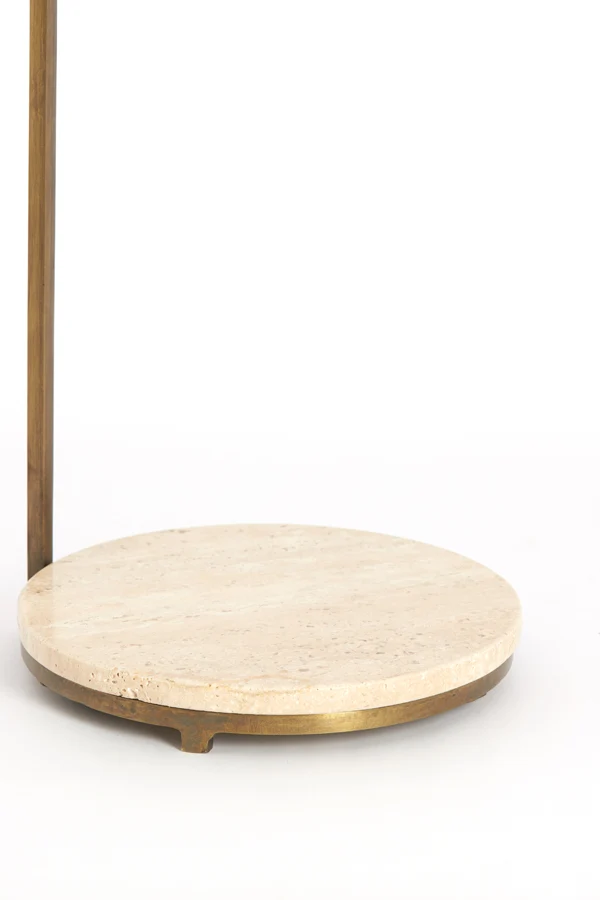 Side table 26x76 cm LEDA travertine sand+dark brown-bronze