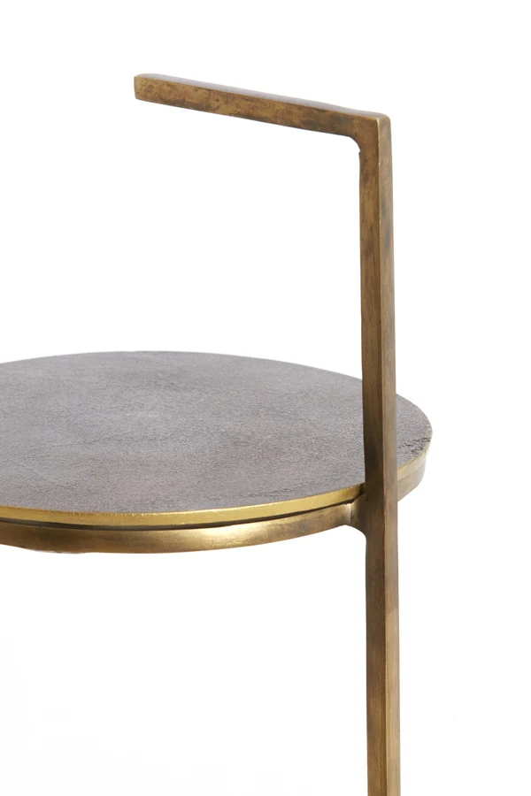 Side table 26x76 cm LEDA travertine sand+dark brown-bronze