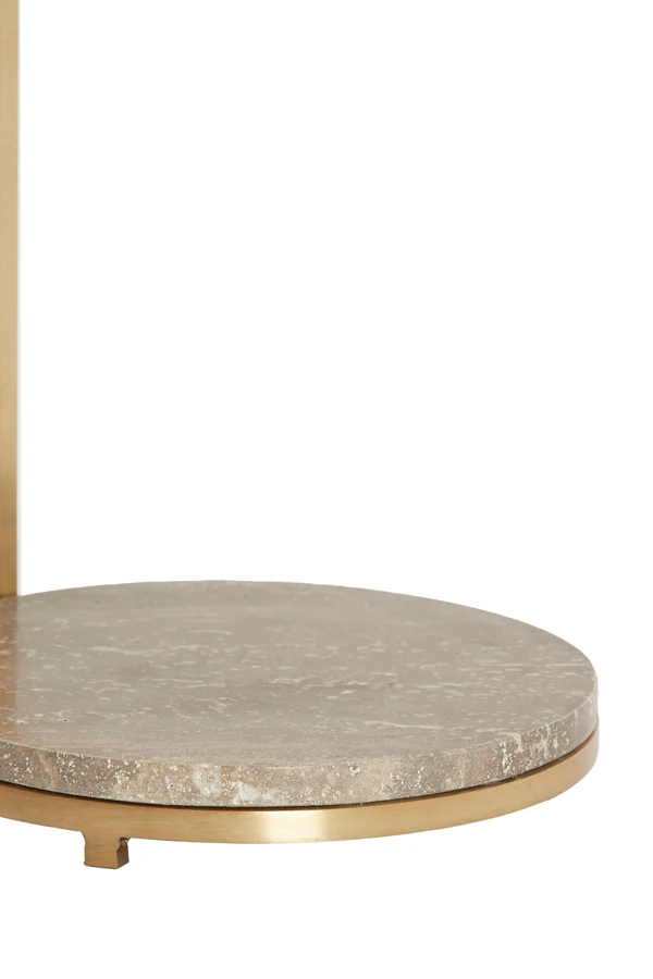 Side table 26x76 cm LEDA travertine brown+bronze
