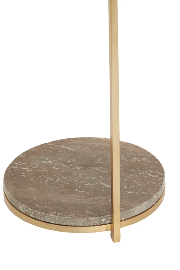 Side table 26x76 cm LEDA travertine brown+bronze