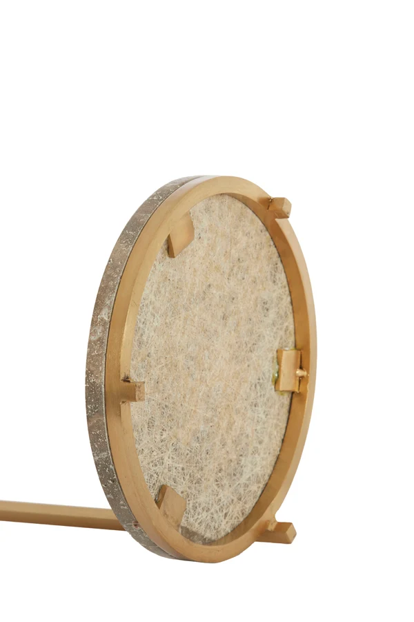 Side table 26x76 cm LEDA travertine brown+bronze