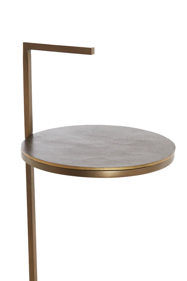 Side table 26x76 cm LEDA marble sand-grey+d brown-bronze