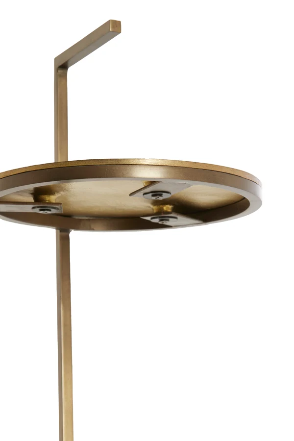 Side table 26x76 cm LEDA marble sand-grey+d brown-bronze