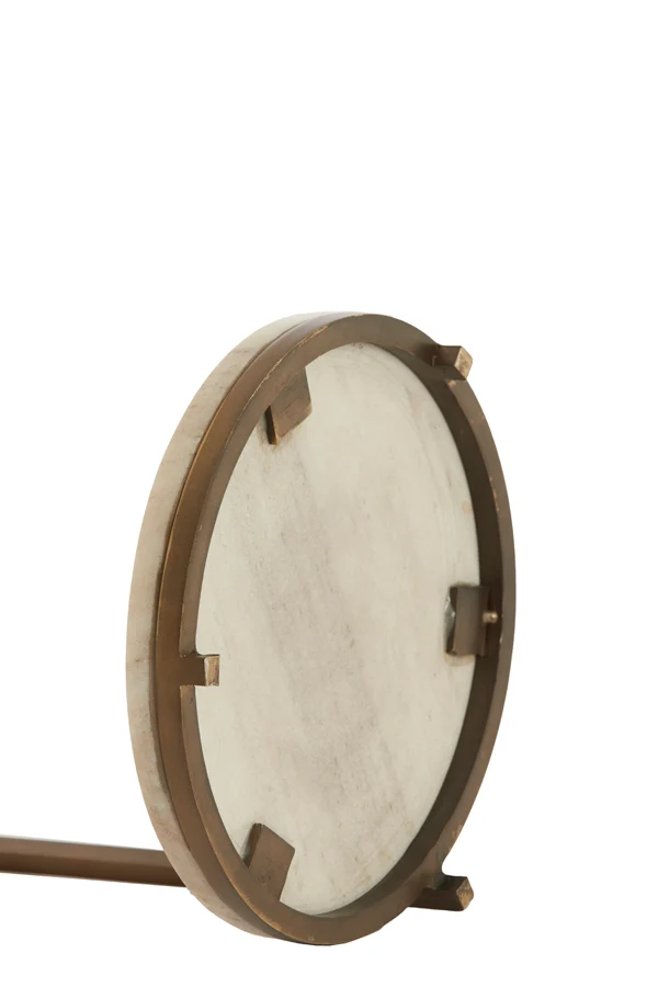 Side table 26x76 cm LEDA marble sand-grey+d brown-bronze