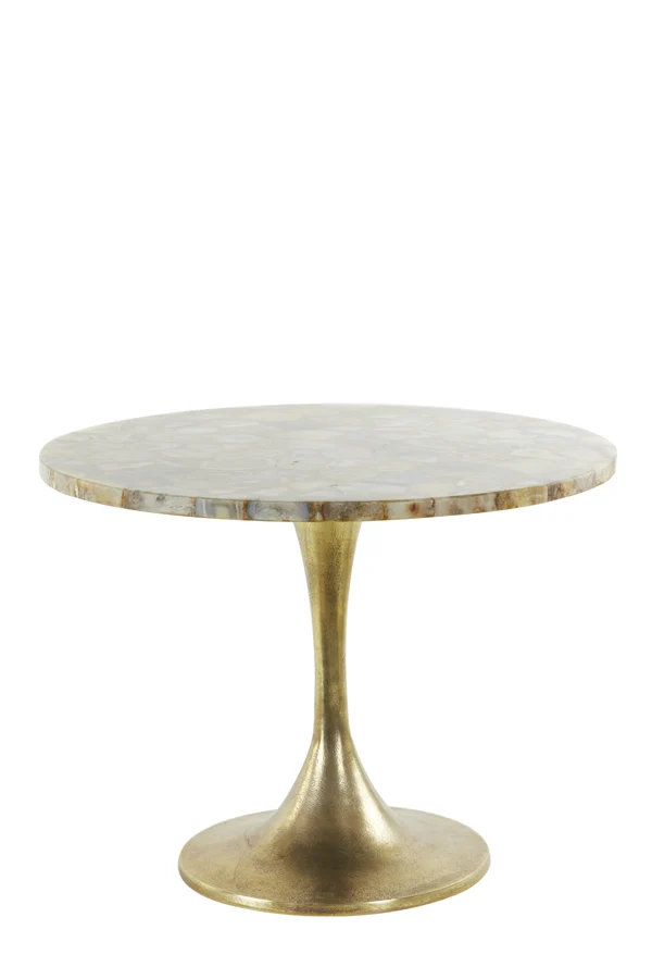 Side table 61x41 cm RICKERD yellow marble+antique bronze