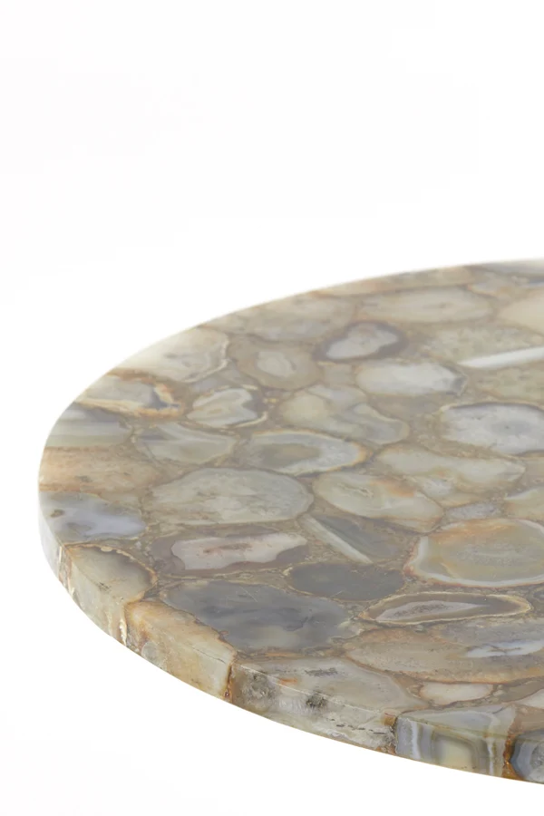 Side table 61x41 cm RICKERD yellow marble+antique bronze