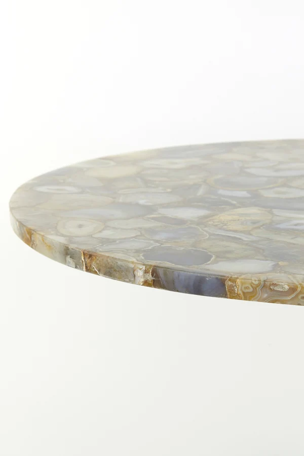 Side table 61x41 cm RICKERD yellow marble+antique bronze