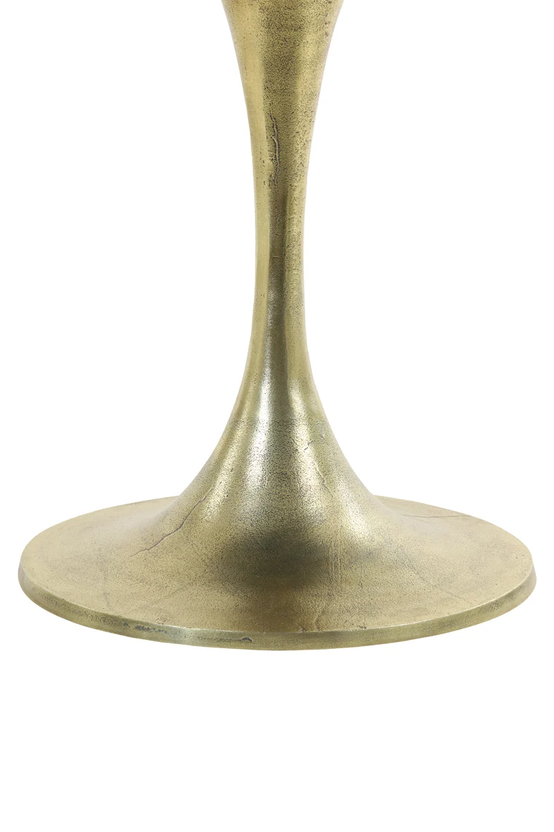 Side table 61x41 cm RICKERD white marble+antique bronze