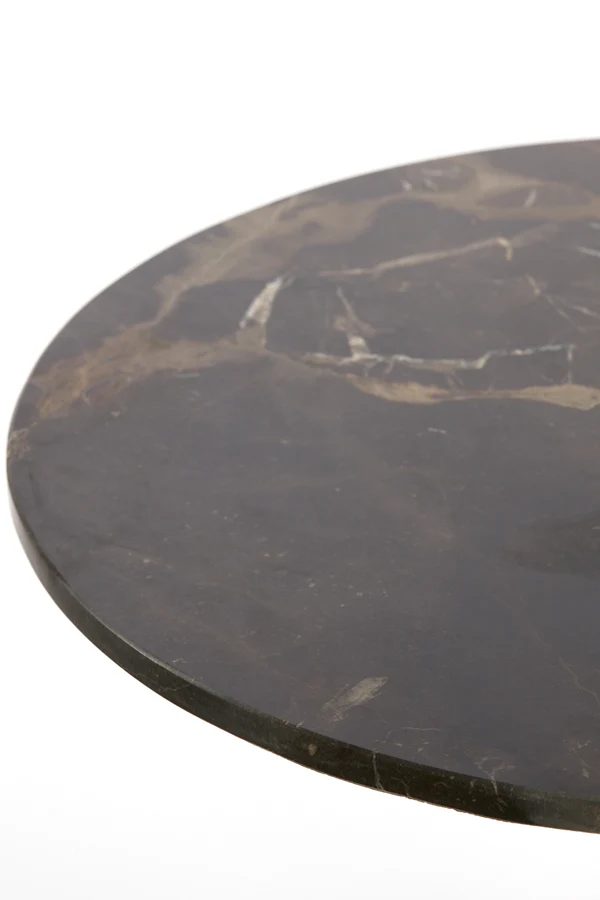 Side table 61x41 cm PAZO dark brown marble+dark brown