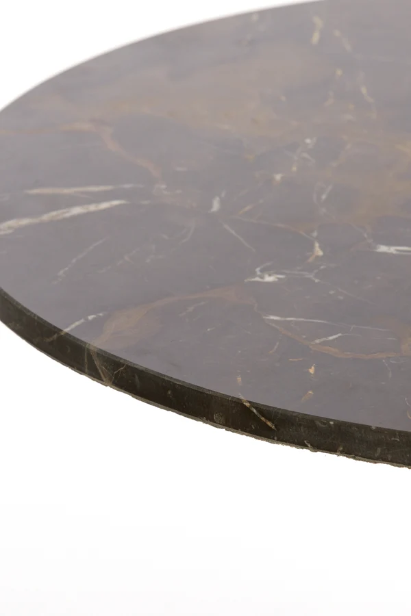 Side table 61x41 cm PAZO dark brown marble+dark brown