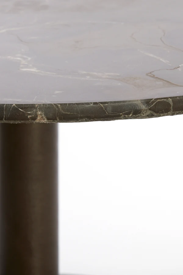 Side table 61x41 cm PAZO dark brown marble+dark brown
