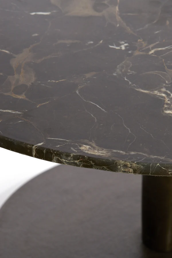 Side table 61x41 cm PAZO dark brown marble+dark brown