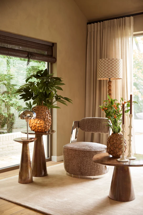 Side table 60x60x41 cm ABALA copper-bronze