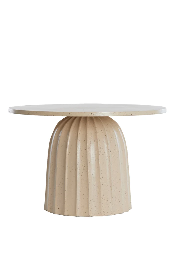 Side table 60x38 cm VEGLIA matt sand+light brown spotted