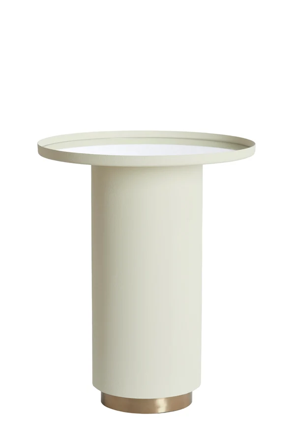 Side table 46x56 cm FATIMA matt cream+light gold