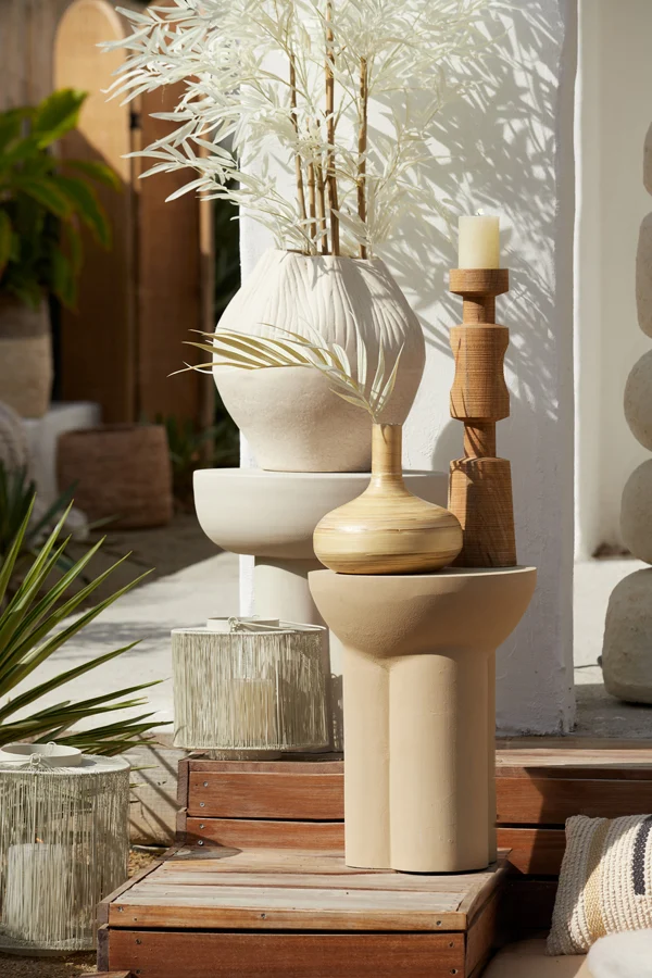 Side table 46x50 cm MIKOLA matt cream